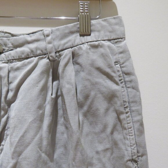 AG ADRIANO GOLDSCHMIED The Evan Relaxed Pleated Trousers Linen Blend Neutral - Picture 7 of 13